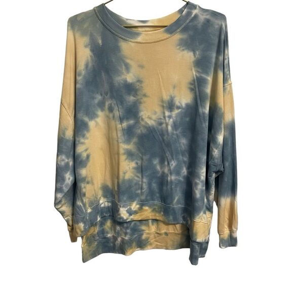 Found Moon Shadow Step Hem Tie Dye Long Sleeve MED NWT - Picture 1 of 8
